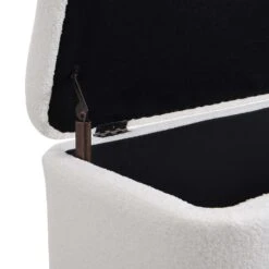 Jed Ecru Boucle 120cm Large Storage Ottoman Bench -Garden Store OTTO 2245 ECRUBOUCLE detail2