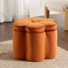 Pollie Orange Velvet Storage Stool 2 Pollie Orange Velvet Storage Stool -Garden Store POUF 291 ORANGE VEL main