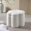 Pollie White Teddy Boucle Storage Stool -Garden Store POUF 291 WHITE TEDDY main