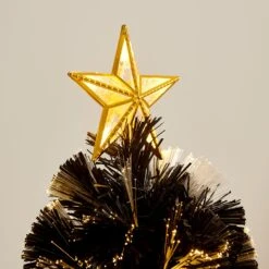 Fibre Optic Artificial Black Pine Christmas Tree With Pre-lit Warm White LED Lights (4ft To 6ft) -Garden Store XMSTR 01 BLACKLED detail1