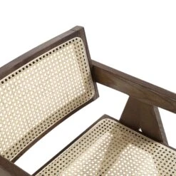 Jeanne Dark Walnut Cane Rattan Solid Beech Wood Dining Chair 22 Jeanne Dark Walnut Cane Rattan Solid Beech Wood Dining Chair -Garden Store XN 1933C DARKWALNUT detail1