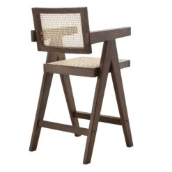 Jeanne Dark Walnut Cane Rattan Solid Beech Wood Counter Stool 19 Jeanne Dark Walnut Cane Rattan Solid Beech Wood Counter Stool -Garden Store XN 2211 DARKWALNUT WB4