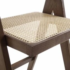 Jeanne Dark Walnut Cane Rattan Solid Beech Wood Counter Stool 22 Jeanne Dark Walnut Cane Rattan Solid Beech Wood Counter Stool -Garden Store XN 2211 DARKWALNUT detail2