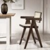 Jeanne Dark Walnut Cane Rattan Solid Beech Wood Counter Stool 1 Jeanne Dark Walnut Cane Rattan Solid Beech Wood Counter Stool -Garden Store XN 2211 DARKWALNUT scene1