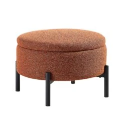 Amboise Round Storage Pouffe, Brick Boucle -Garden Store XRSF 2183 BRICK BOU STOOL WB1