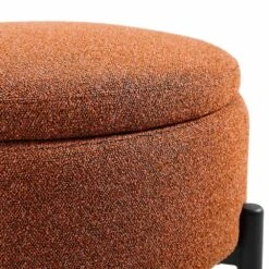 Amboise Round Storage Pouffe, Brick Boucle -Garden Store XRSF 2183 BRICK BOU STOOL detail1