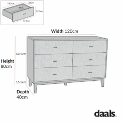 Bianca Chip Carved 6 Drawer Chest, Antique Bronze & Black -Garden Store XXCOD 010 GOLD BLACK