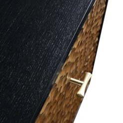 Bianca Chip Carved Bedside Table, Antique Bronze & Black 27 Bianca Chip Carved Bedside Table, Antique Bronze & Black -Garden Store XXNS 007 GOLD BLACK detail4