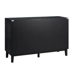 Bianca Chip Carved 2-Door 3-Drawer Sideboard, Antique Bronze & Black -Garden Store XXSB 006 GOLD BLACK WB6
