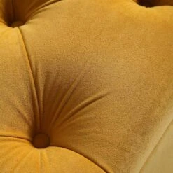 Leamington Deep-Buttoned Ottoman Storage Bench, Turmeric Yellow Velvet -Garden Store ZX 2183 MUST VEL detail1