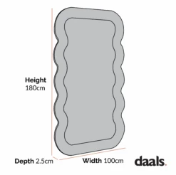 Venus Full Length Wave Mirror 180 X 100 Cm, Walnut -Garden Store dimensional drawings NOV 2022 MIRR 162