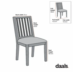 Hemingford Set Of 2 Blue Grey Velvet Bobbin Spindle Dining Chair 15 Hemingford Set Of 2 Blue Grey Velvet Bobbin Spindle Dining Chair -Garden Store dimensional drawings SEPT 2022 LW DCH 511 1