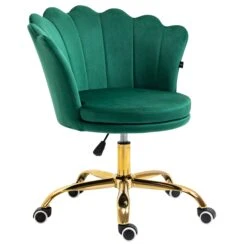 Garden Store 27 Hepburn Scalloped Swivel Chair (Green Velvet)